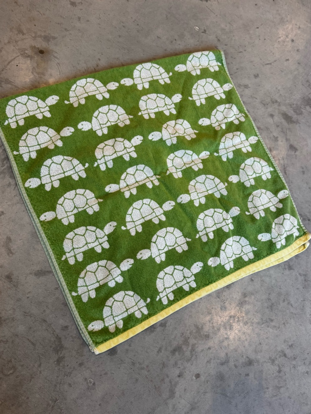 Pottery Barn Kids Green Turtle Pattern Towel 23x47.5”